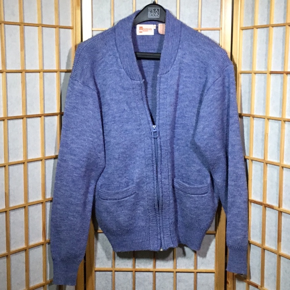 Vintage Indian Brand Fleece Jacket, Blue, Medium